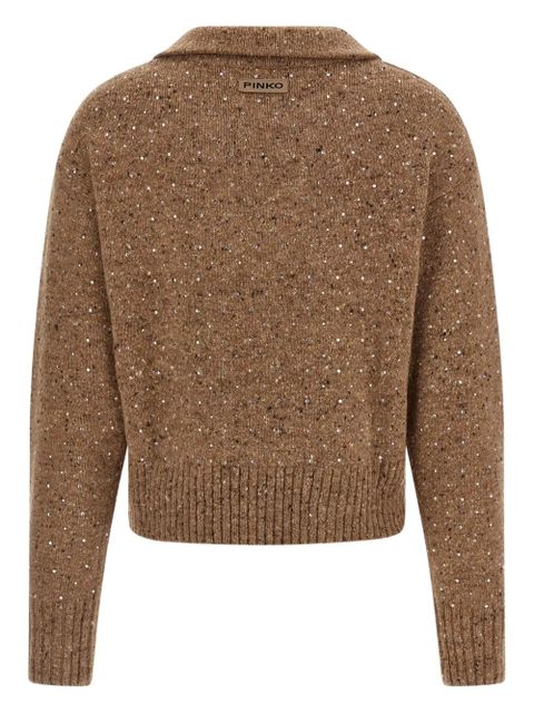 PINKO Nibani rhinestone-embellished sweater - Brown