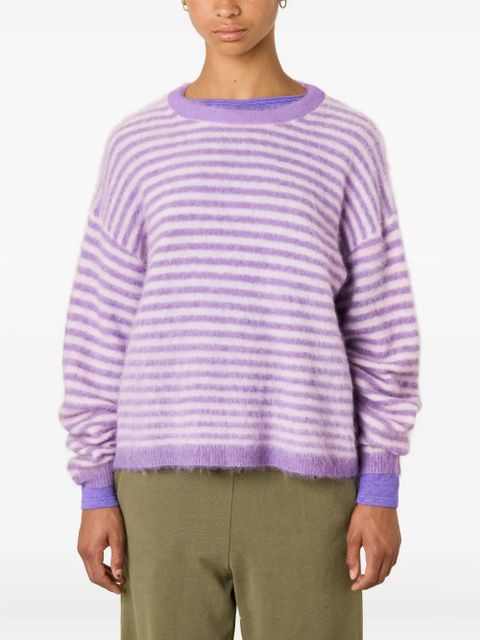 American Vintage Nenybay striped-pattern round-neck sweater - Purple