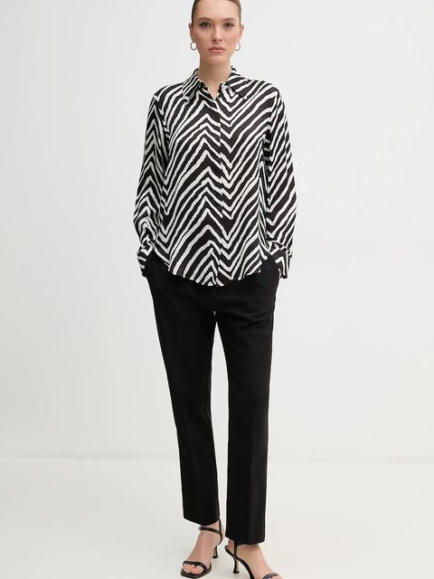 Marc Aurel koszula damska kolor czarny relaxed z kołnierzykiem klasycznym 6278-1000-24781 - zdjęcie produktu nr 2