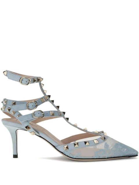 Valentino Garavani 80mm Rockstud heeled pumps - Blue - zdjęcie produktu nr 1