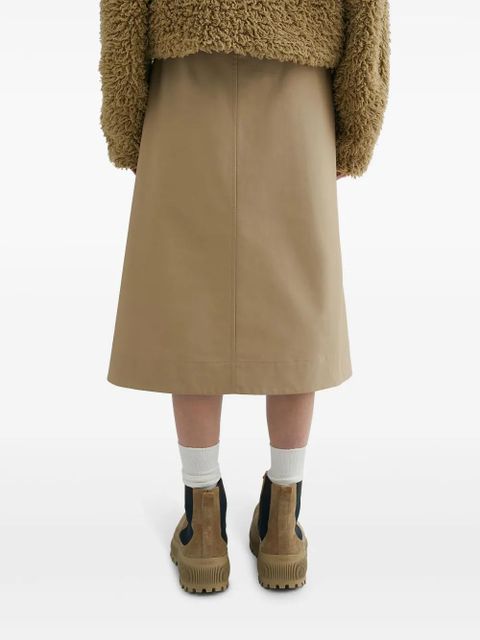 Jil Sander wrap buckled midi skirt - Neutrals