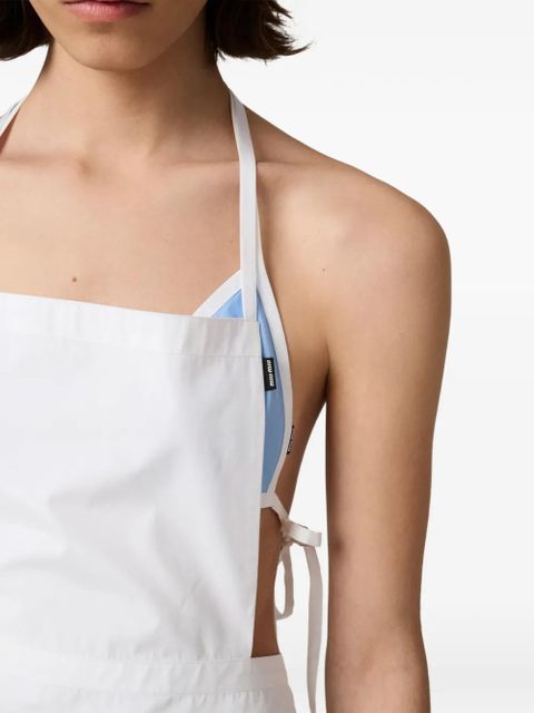 Miu Miu poplin apron mini dress - White