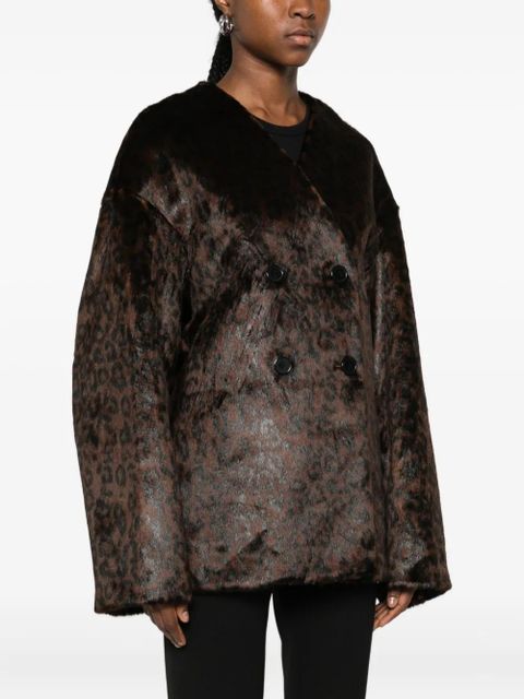 The Frankie Shop Valentina leopard-pattern jacket - Brown