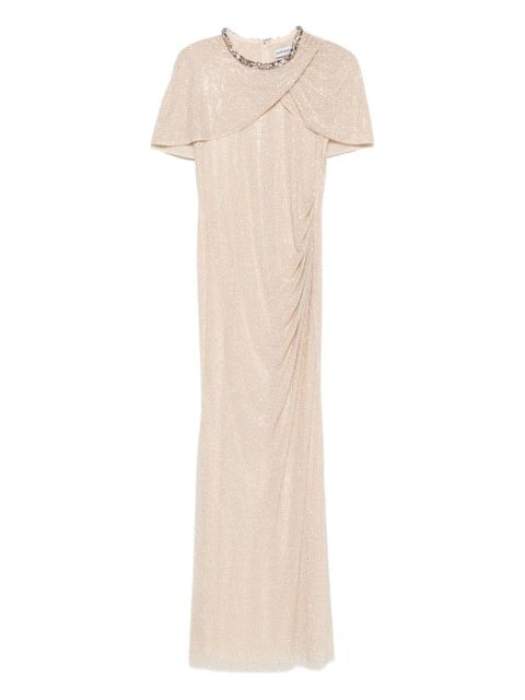 Self-Portrait embellished draped maxi dress - Neutrals - zdjęcie produktu nr 1