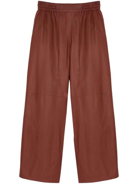 Yves Salomon leather wide-leg trousers - Brown - zdjęcie produktu nr 1