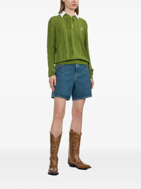 SHUSHU/TONG linen ribbed polo - Green - zdjęcie produktu nr 2