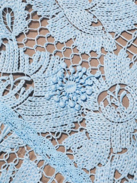 Self-Portrait floral-embroidered midi dress - Blue