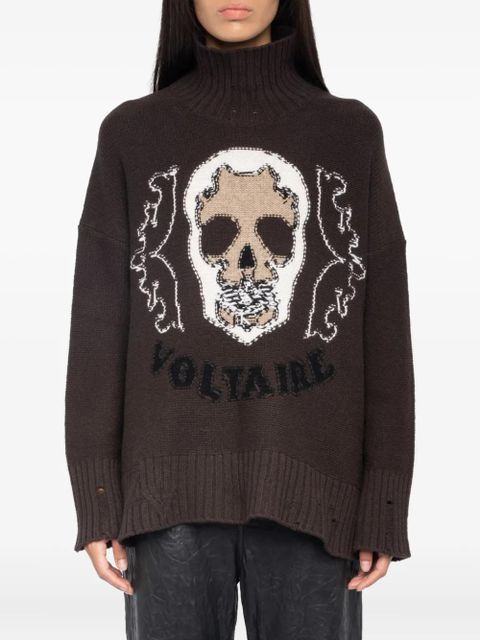 Zadig&Voltaire Bleeza skull-embellished turtleneck sweater - Brown - zdjęcie produktu nr 2