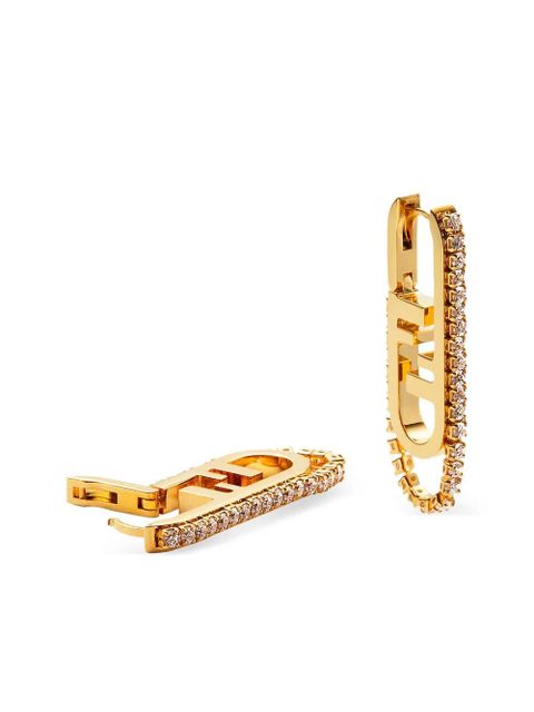FENDI O'Lock-motif crystal earrings - Gold
