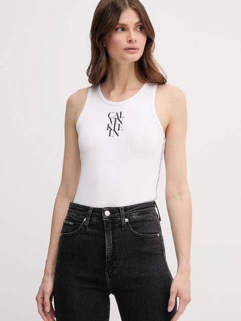 Calvin Klein Jeans top kolor biały LV044C219G - zdjęcie produktu nr 1