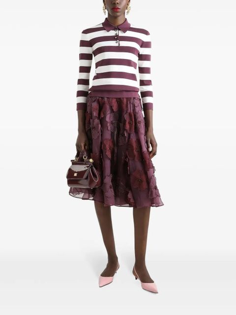 Dolce & Gabbana floral-appliqué midi skirt - Red - zdjęcie produktu nr 2