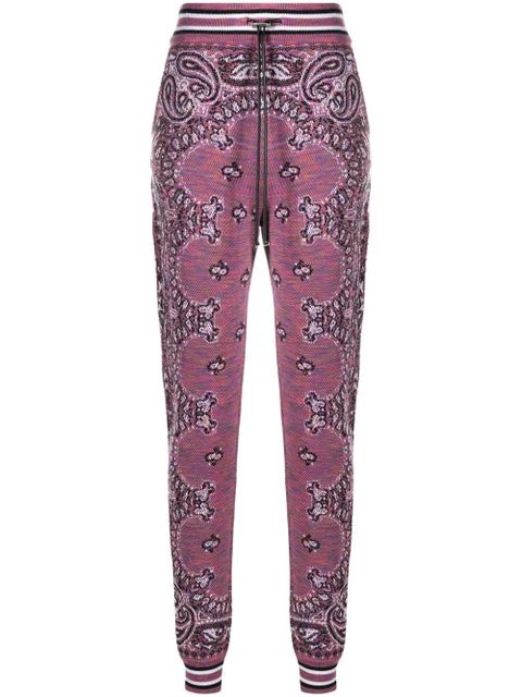 AMIRI bandana-pattern knitted track pants - Purple - zdjęcie produktu nr 1