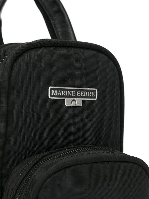 Marine Serre logo plaque crossbody bag - Black