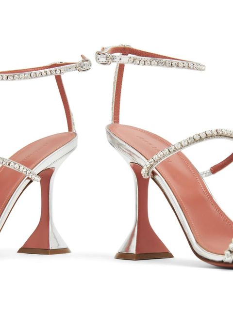 Amina Muaddi Gilda 95mm crystal-embellished sandals - White