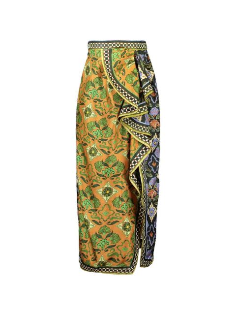 ALEMAIS Cece spliced silk skirt - Green - zdjęcie produktu nr 1