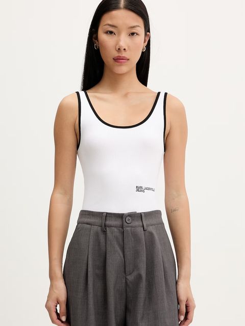 Karl Lagerfeld Jeans top damski z bawełną - zdjęcie produktu nr 2