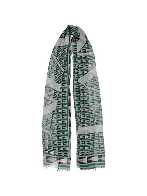 Lanvin geometric-print logo scarf - Green - zdjęcie produktu nr 1