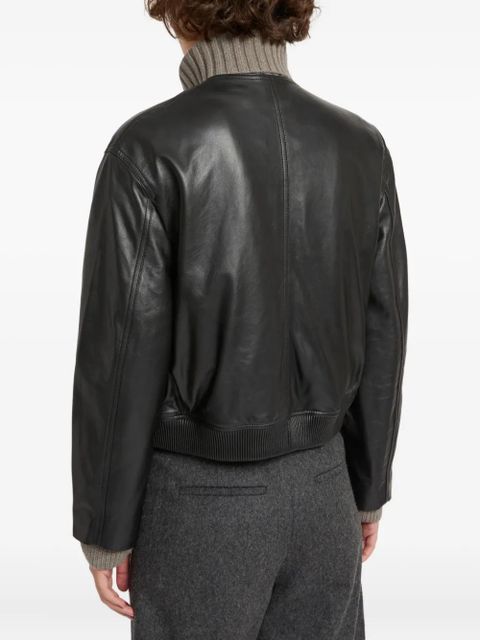 Yves Salomon cropped leather jacket - Black