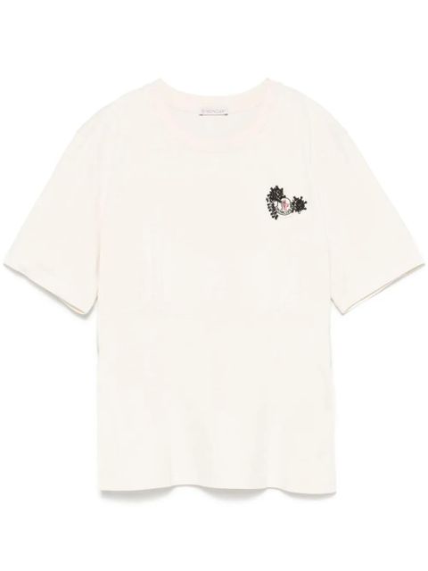Moncler hand-beaded cotton T-shirt - Neutrals - zdjęcie produktu nr 1