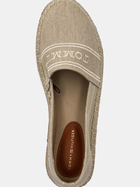 Tommy Hilfiger espadryle DENIM PLATFORM ESPADRILLE kolor beżowy na platformie FW0FW08543