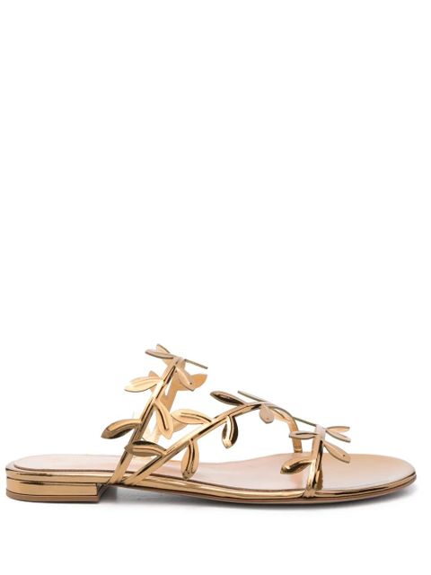Gianvito Rossi Flavia leather flat sandals - Gold - zdjęcie produktu nr 1