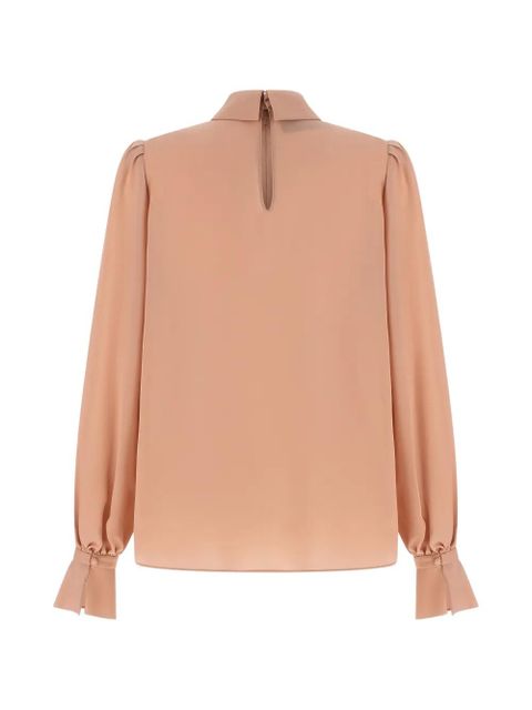Valentino Garavani floral-appliqué pleated top - Neutrals - zdjęcie produktu nr 2