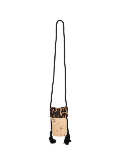 Johanna Ortiz leopard-print crystal-embellished cross body bag - Neutrals - zdjęcie produktu nr 1
