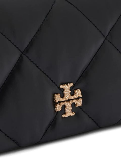 Tory Burch Kira pavé diamond-quilted wallet-on-chain - Black