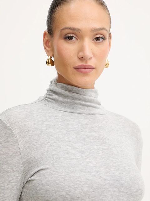 BOSS Orange longsleeve damski kolor szary z golfem 50548098