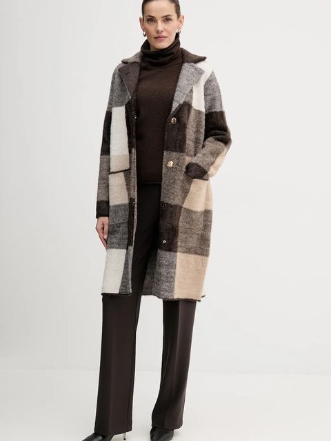 Joseph Ribkoff spodnie damskie kolor brązowy proste high waist 153088F25