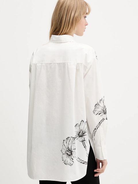 Desigual koszula bawełniana BYN LACROIX damska kolor biały relaxed z kołnierzykiem klasycznym 25WWCW07