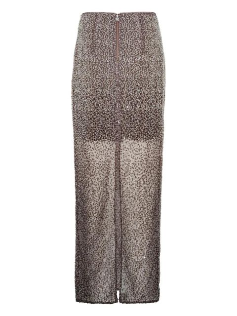 ROTATE BIRGER CHRISTENSEN beaded maxi skirt - Brown