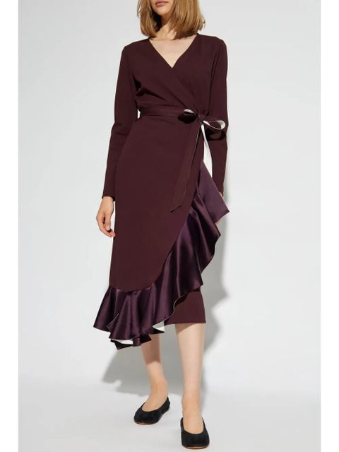 Lanvin wraparound midi dress - Red