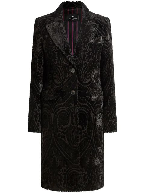 ETRO velvet jacquard coat - Black - zdjęcie produktu nr 1