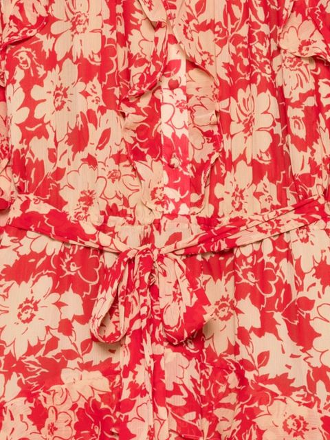 Lauren Ralph Lauren floral-print ruffled dress - Red
