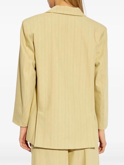GANNI striped boxy blazer - Neutrals