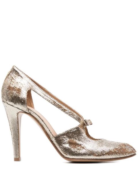 Maison Margiela 100mm metallic cut-out pumps - Gold - zdjęcie produktu nr 1