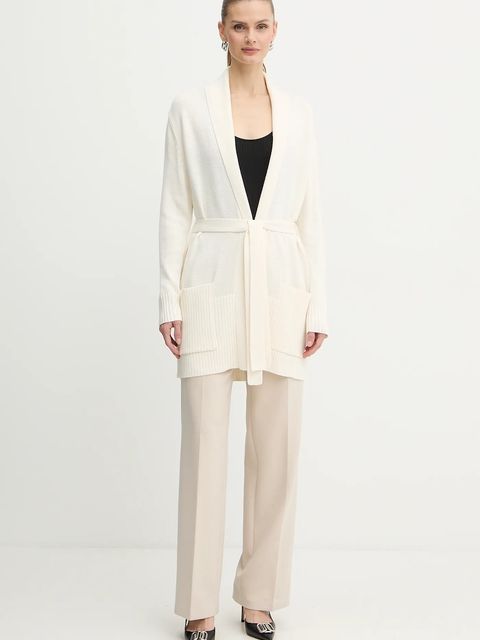 Armani Exchange kardigan z dodatkiem wełny damski kolor beżowy XW000766 AF13774 - zdjęcie produktu nr 2