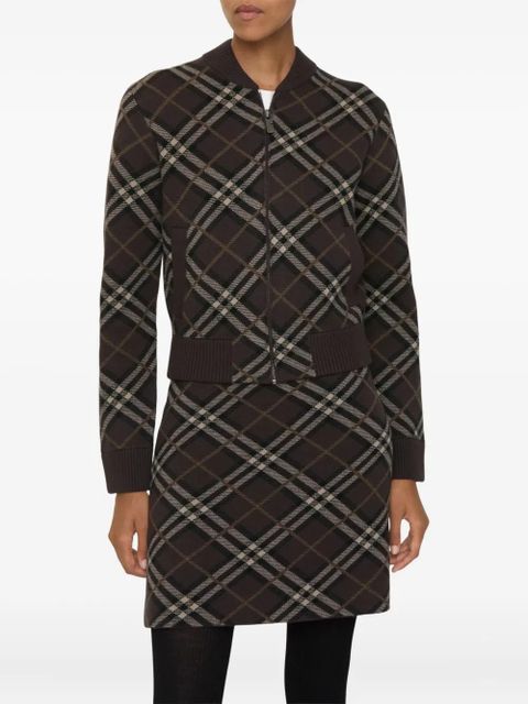 Burberry Check zip-up bomber jacket - Brown - zdjęcie produktu nr 2