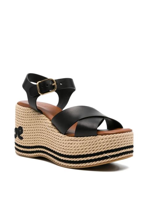 Chloé Sand buckle-fastening wedge sandals - Black - zdjęcie produktu nr 2