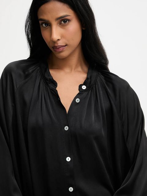 Answear.LAB sukienka kolor czarny maxi oversize