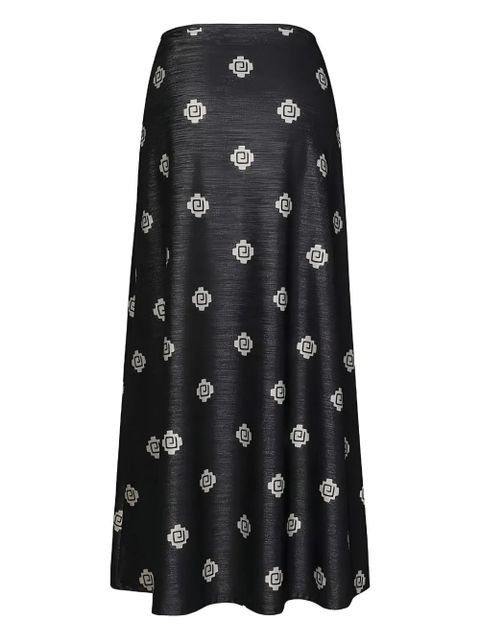 Johanna Ortiz geometric-print midi A-line skirt - Black - zdjęcie produktu nr 2
