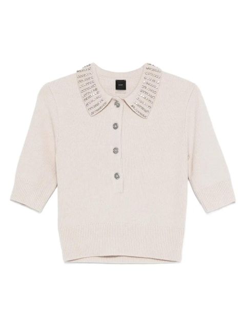 PINKO embellished polo-neck top - Grey - zdjęcie produktu nr 1