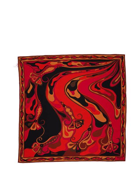 PUCCI Orchidee-print silk carrè scarf - Red - zdjęcie produktu nr 1