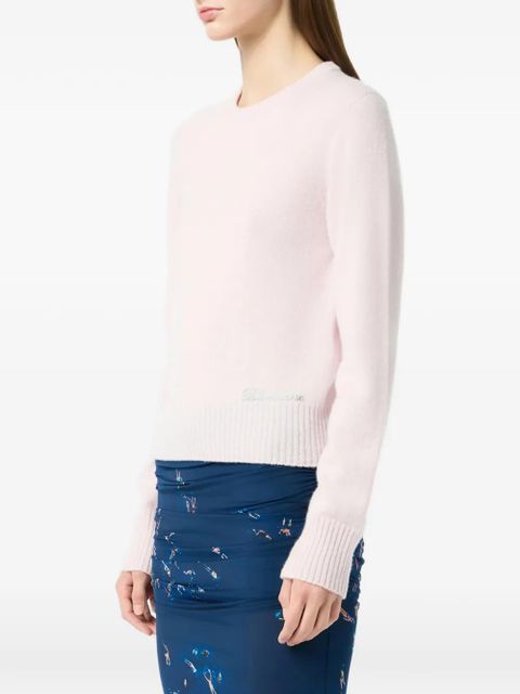 Blumarine logo-embroidered sweater - Pink