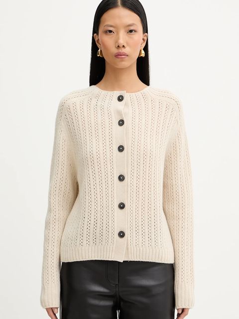 Marc O'Polo sweter wełniany damski kolor beżowy 508605460209 - zdjęcie produktu nr 1