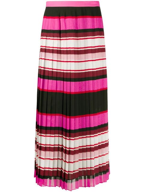 Valentino Garavani striped pleated silk skirt - Pink - zdjęcie produktu nr 1