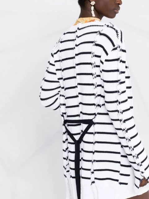 Marni striped knitted cardigan - White