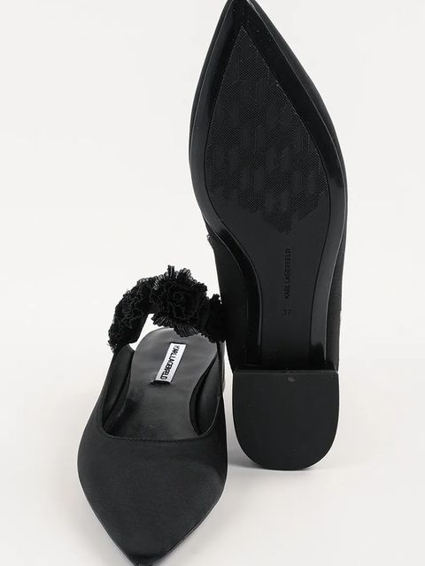 Karl Lagerfeld baleriny KERRIE kolor czarny z odkrytą piętą KL40154