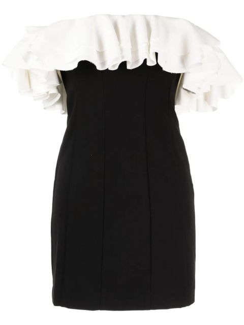 STAUD Kiara ruffled minidress - Black - zdjęcie produktu nr 1